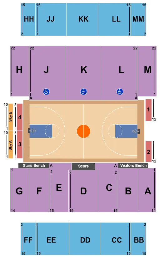 BASKETBALL Seating Map Seating Chart