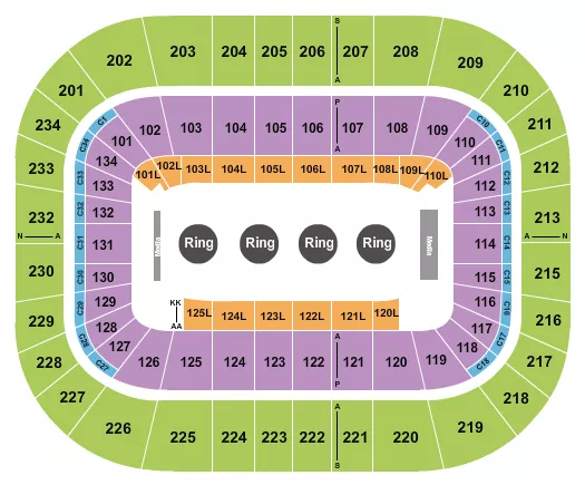 WRESTLING OLYMPIC TRIALS Seating Map Seating Chart
