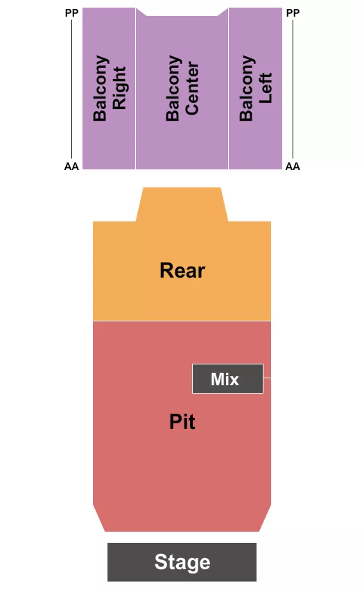 PIT REAR RSV BALC Seating Map Seating Chart