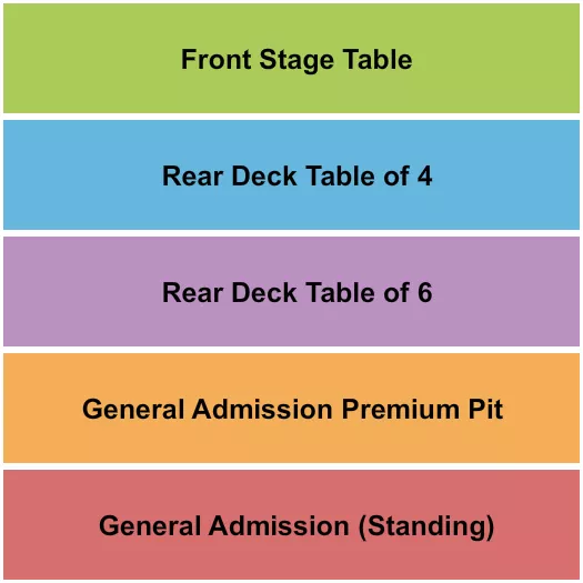 BUCKS BACKYARD GA PIT TABLES Seating Map Seating Chart