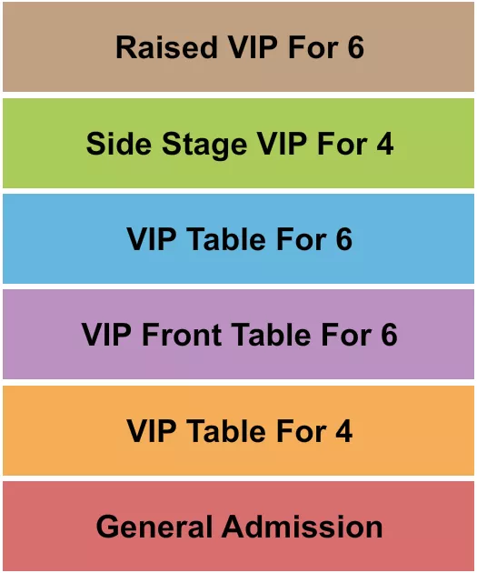 BUCKS BACKYARD GA VIP RAISED VIP SIDE STAGE Seating Map Seating Chart