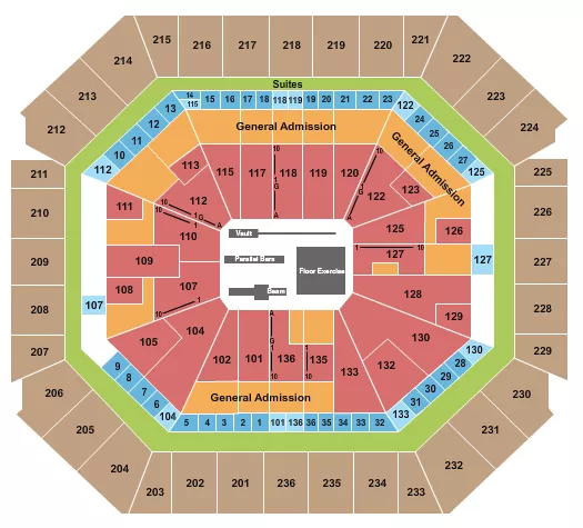 GYMNASTICS Seating Map Seating Chart