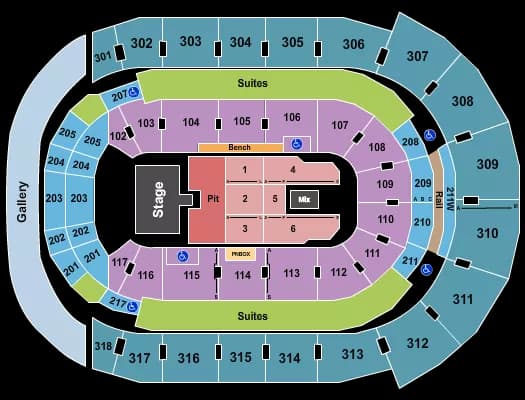 ENDSTAGE PIT Seating Map Seating Chart