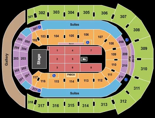 OUR LADY PEACE Seating Map Seating Chart