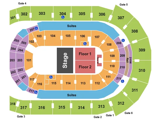 QUARTER STAGE Seating Map Seating Chart