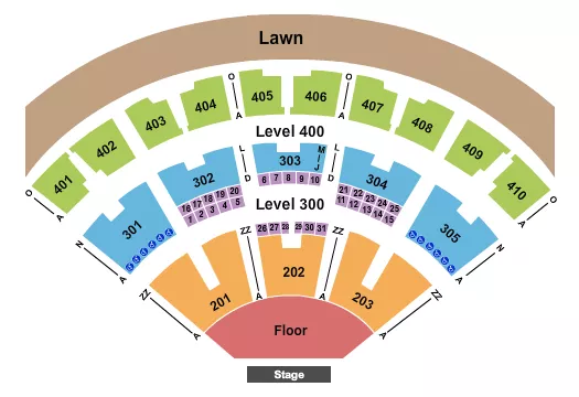 ENDSTAGE GA 4 Seating Map Seating Chart