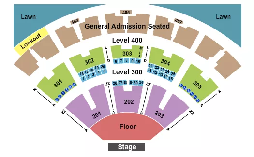 ENDSTAGE GA FLOOR GA 400 Seating Map Seating Chart
