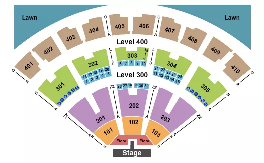 ENDSTAGE GA FLOOR W CATWALK Seating Map Seating Chart