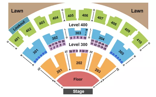 THIRTY SECONDS TO MARS Seating Map Seating Chart