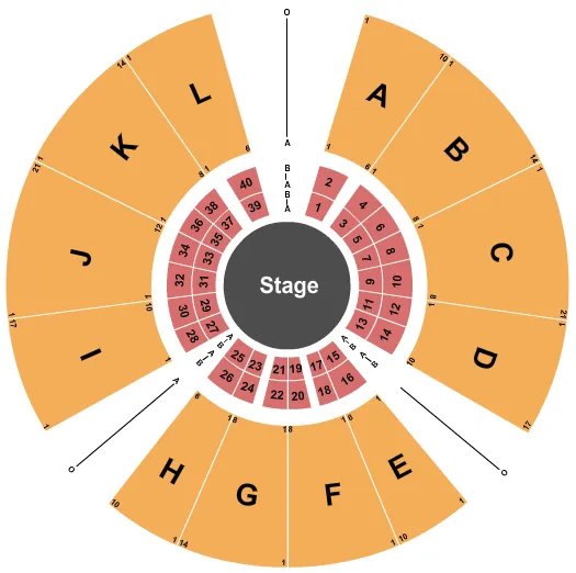 CENTER STAGE Seating Map Seating Chart