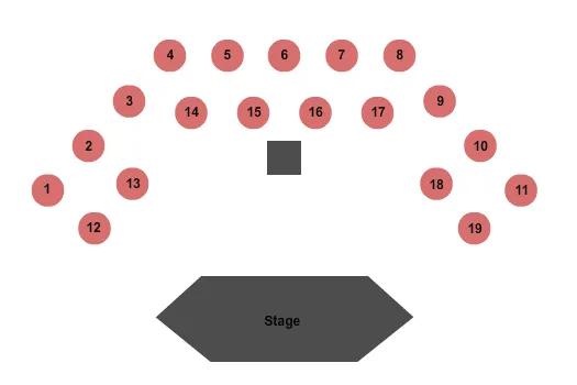 BUGSYS CABARET AT FLAMINGO HOTEL ENDSTAGE TABLES Seating Map Seating Chart