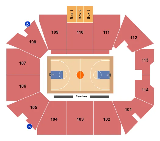 BURNS ARENA UT BASKETBALL GLOBETROTTERS Seating Map Seating Chart