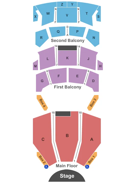 END STAGE Seating Map Seating Chart