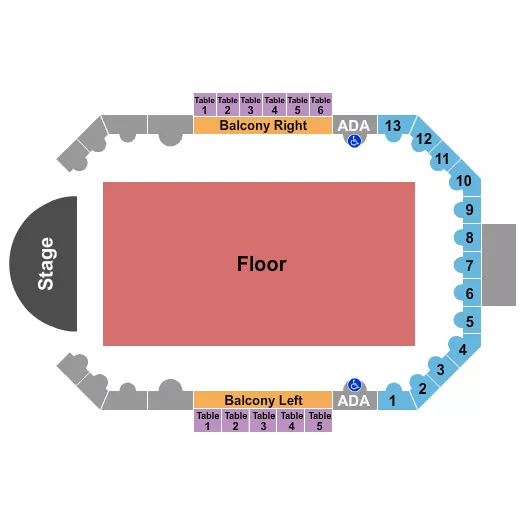 GA FLOOR TABLES Seating Map Seating Chart