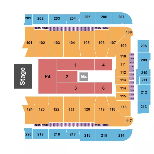 ENDSTAGE PIT Seating Map Seating Chart