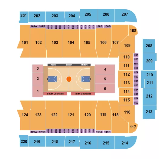 BASKETBALL 1 Seating Map Seating Chart
