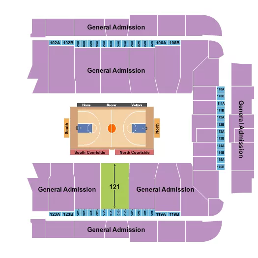 BASKETBALL WITH GA Seating Map Seating Chart