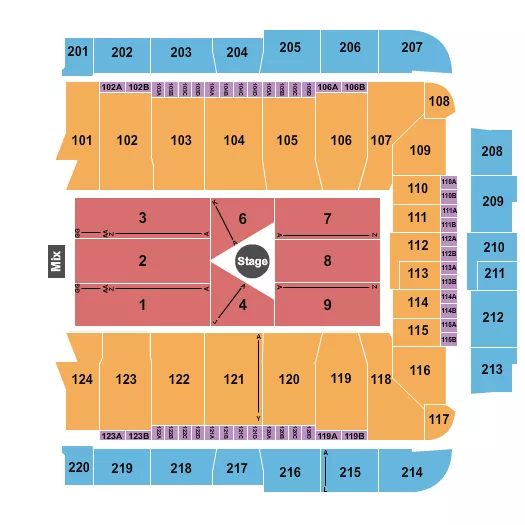 CENTER STAGE 3 Seating Map Seating Chart