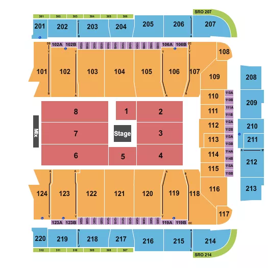 CENTER STAGE 4 Seating Map Seating Chart