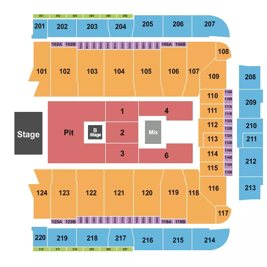 NINE INCH NAILS Seating Map Seating Chart