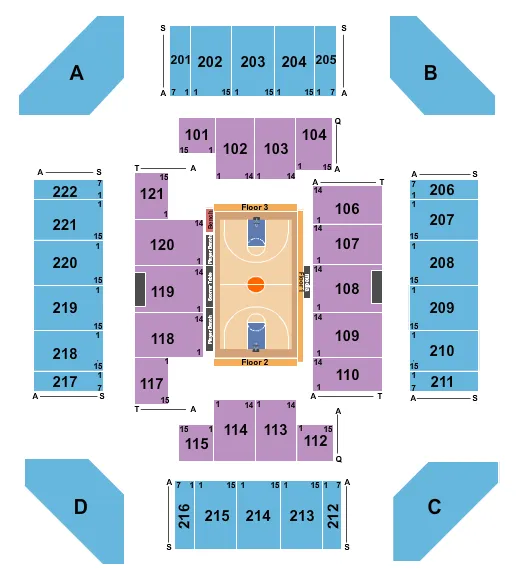 BASKETBALL GLOBETROTTERS Seating Map Seating Chart