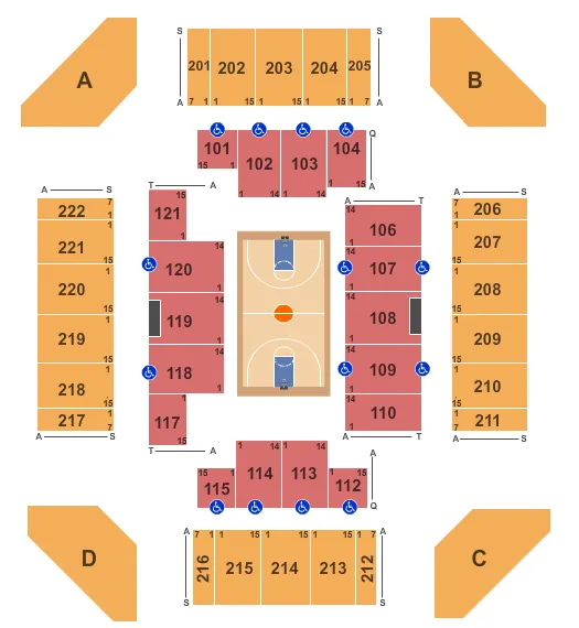 BASKETBALL Seating Map Seating Chart