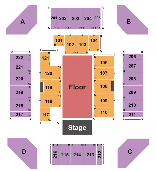 ENDSTAGE GA FLOOR Seating Map Seating Chart
