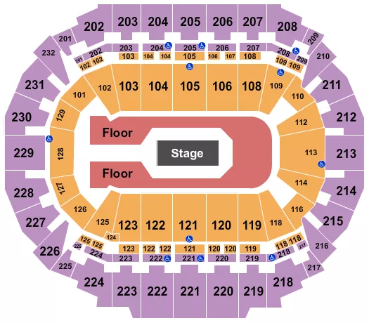 CENTER STAGE GA FLOOR 2 Seating Map Seating Chart