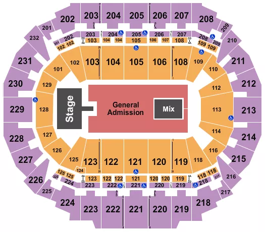 ENDSTAGE GA FLOOR WITH CATWALK Seating Map Seating Chart