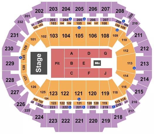 ENDSTAGE PIT Seating Map Seating Chart
