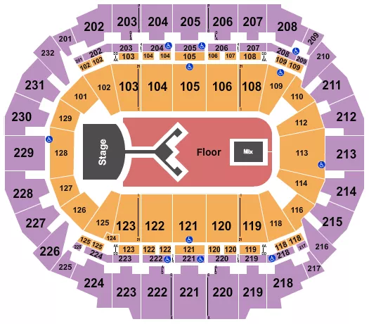 SHINEDOWN Seating Map Seating Chart
