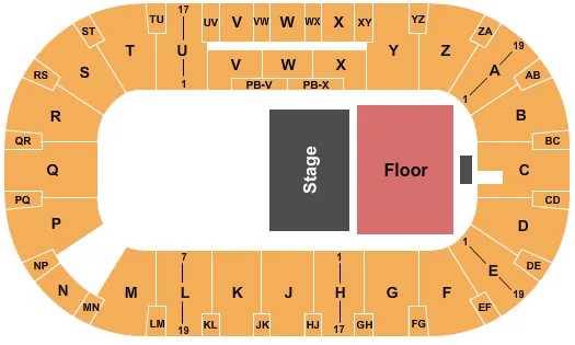 ENDSTAGE HALF FLOOR Seating Map Seating Chart