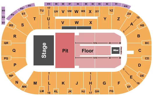 ENDSTAGE GA PIT Seating Map Seating Chart