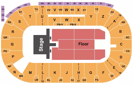 ENDSTAGE W CATWALK Seating Map Seating Chart
