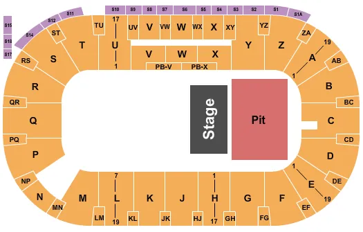 HALF HOUSE PIT Seating Map Seating Chart