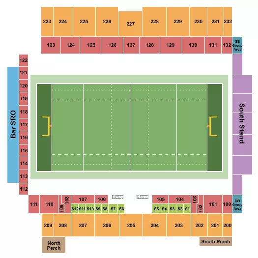 RUGBY Seating Map Seating Chart