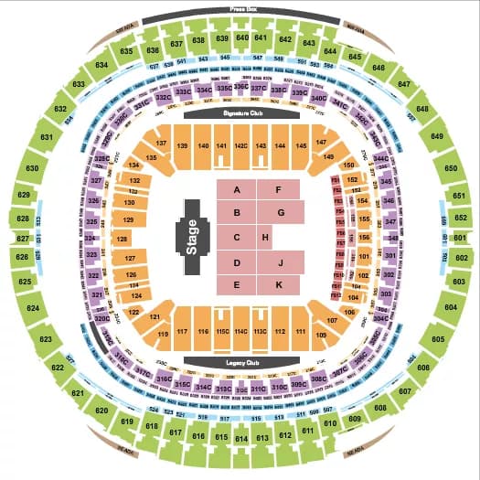 BILLY JOEL Seating Map Seating Chart