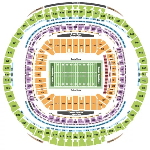 FOOTBALL RW Seating Map Seating Chart