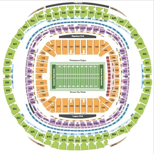SUPER BOWL RW Seating Map Seating Chart
