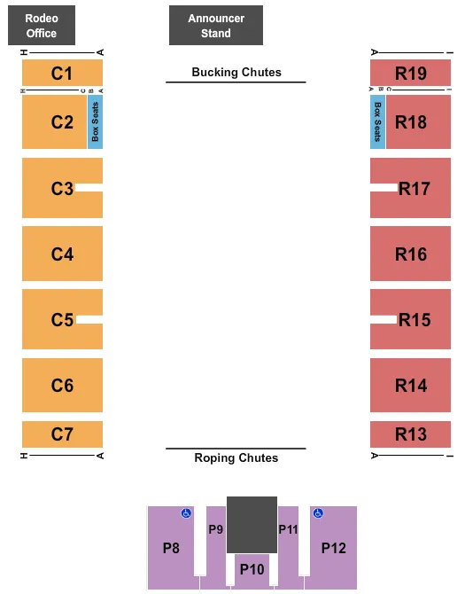 RODEO Seating Map Seating Chart