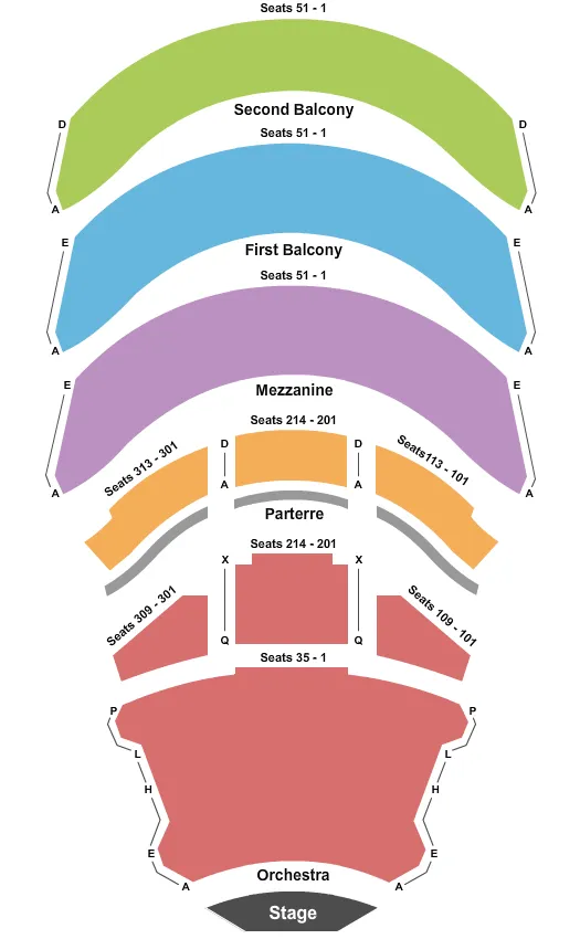 END STAGE Seating Map Seating Chart