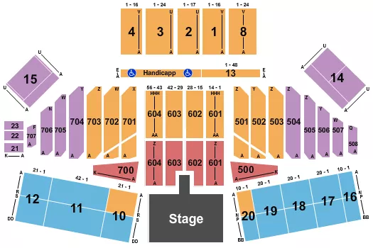 CALIFORNIA MID STATE FAIR GROUNDS ENDSTAGE CATWALK Seating Map Seating Chart