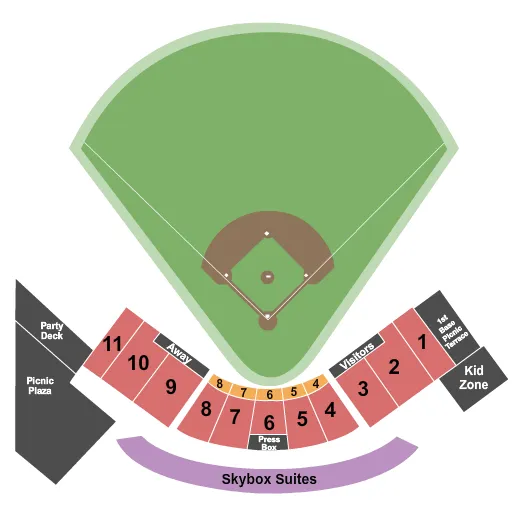 BASEBALL Seating Map Seating Chart