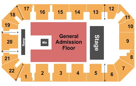 ENDSTAGE GA FLOOR Seating Map Seating Chart