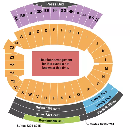 GENERIC FIELD Seating Map Seating Chart