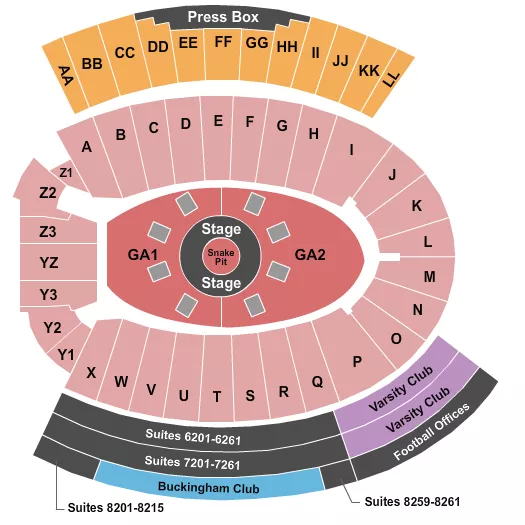 METALLICA Seating Map Seating Chart