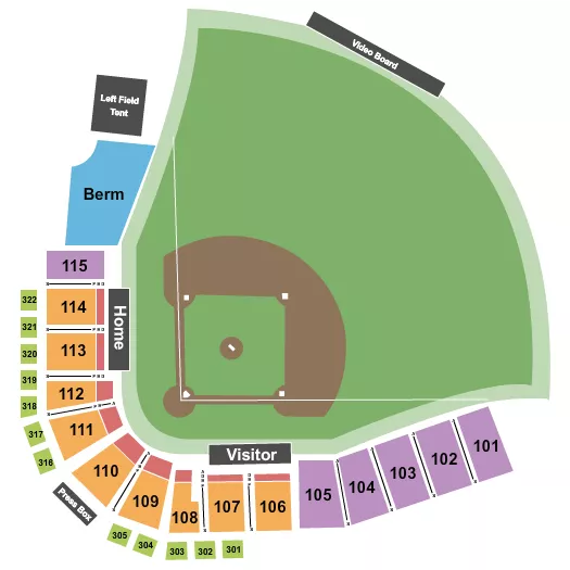 BASEBALL Seating Map Seating Chart