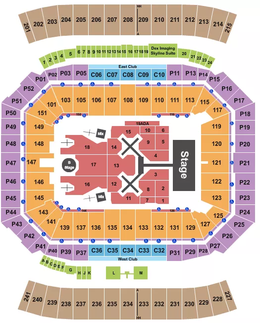 CHRIS BROWN Seating Map Seating Chart