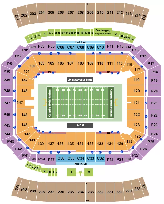 CURE BOWL Seating Map Seating Chart