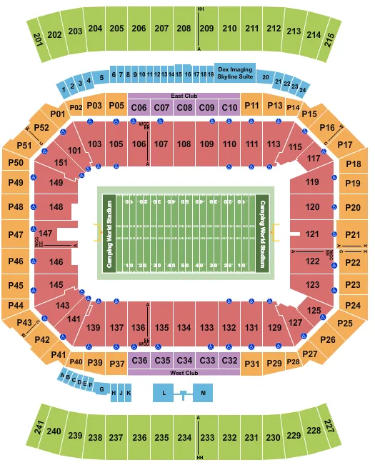 FOOTBALL Seating Map Seating Chart